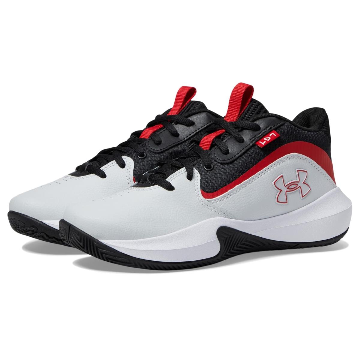 Children Unisex Shoes Under Armour Kids Grade School Lockdown 7 Big Kid Distant Gray/Castlerock/Red