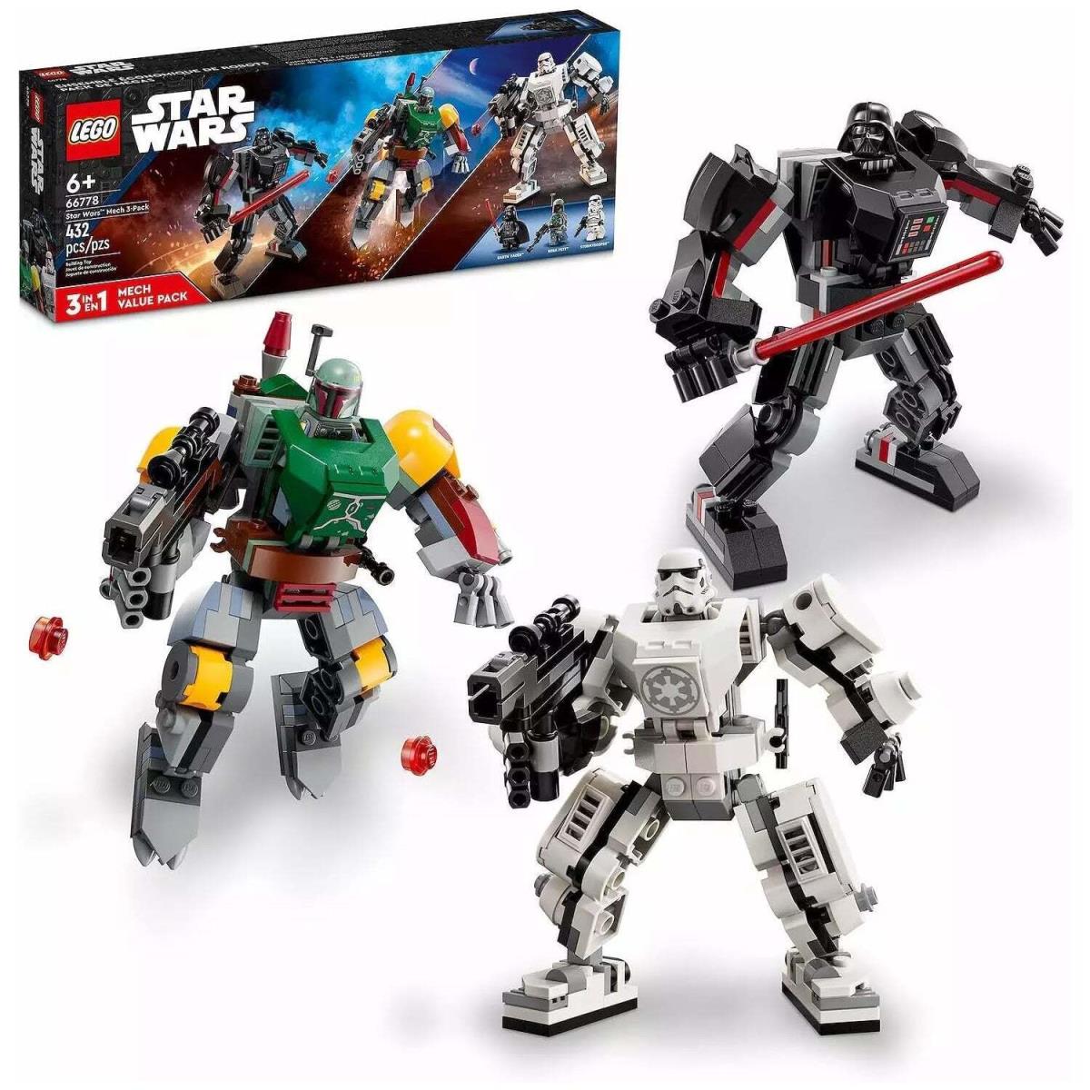 Lego Star Wars: Mech 3 Pack - 432 Piece Building Kit Lego 66778