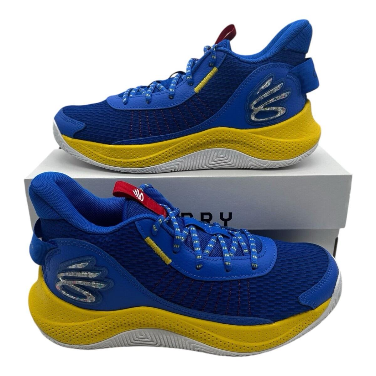 Under Armour Curry 3Z7 Basketball Shoes Men`s 12 Warriors Blue/yellow Sneakers