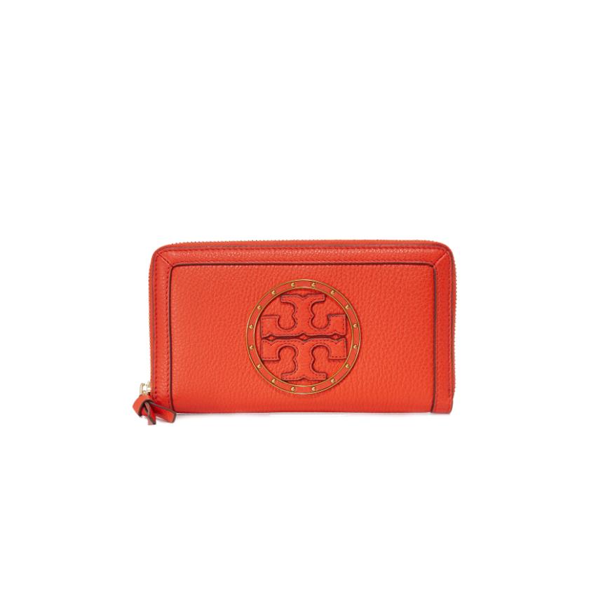 Tory Burch Studded Logo Zip Continental Wallet Samba Women Bags