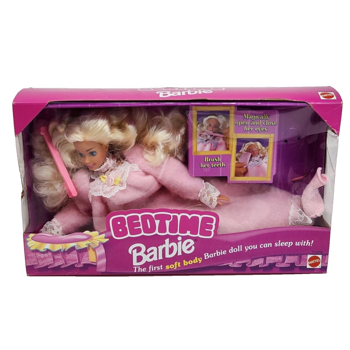 Vintage 1993 Mattel Bedtime Barbie W/ Soft Body 11079 IN Box