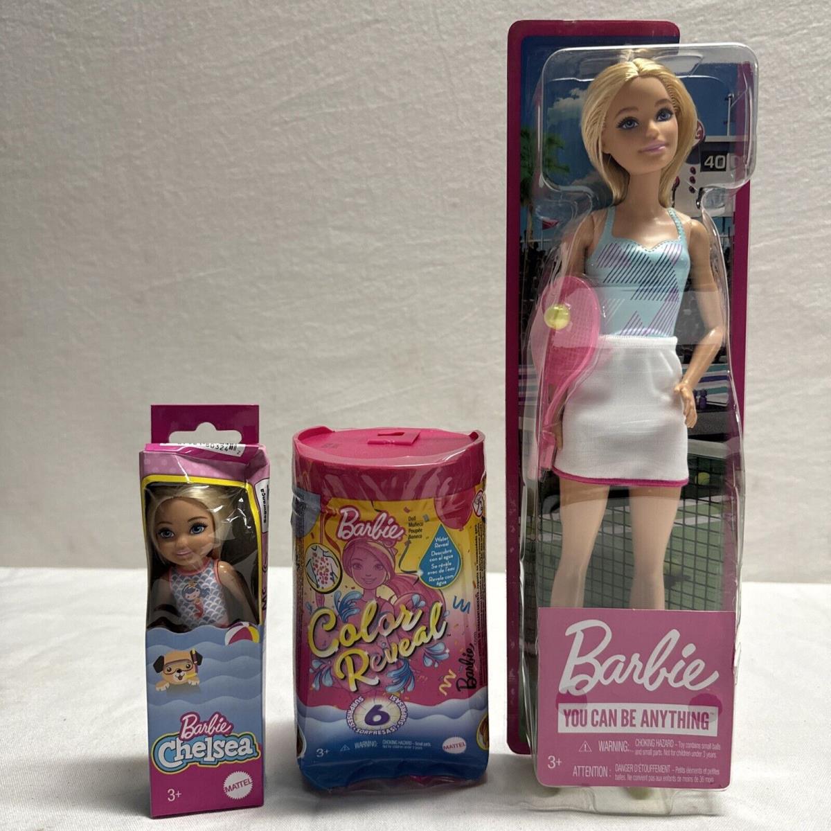 Includes Barbie Careers Tennis Player Doll Blonde Hair Ball Racquet Distressbx