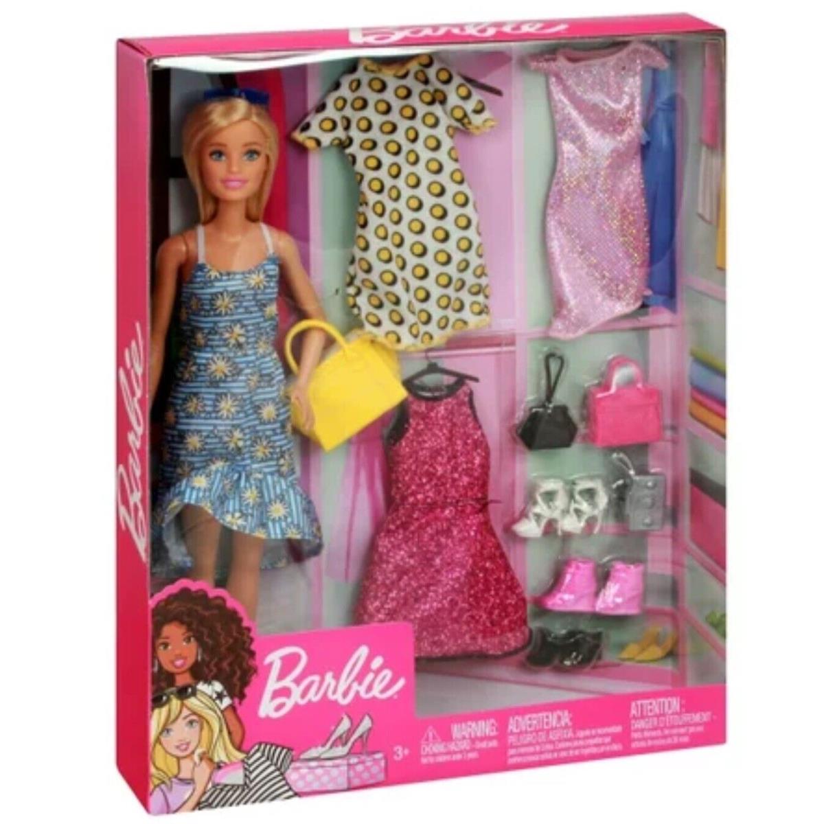 Barbie Doll Fashion Gift Set Outfits Shoes Purses