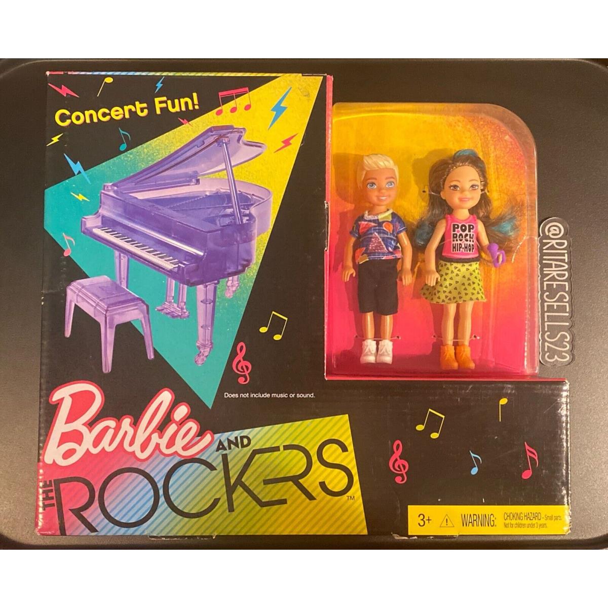 2017 Barbie and The Rockers Concert Fun Chelsea Tommy Nrfb Piano FHC06