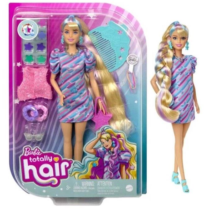 Barbie Totally Hair Star-themed Doll 8.5 Fantasy Hair 15 Fashion 8 Color Change