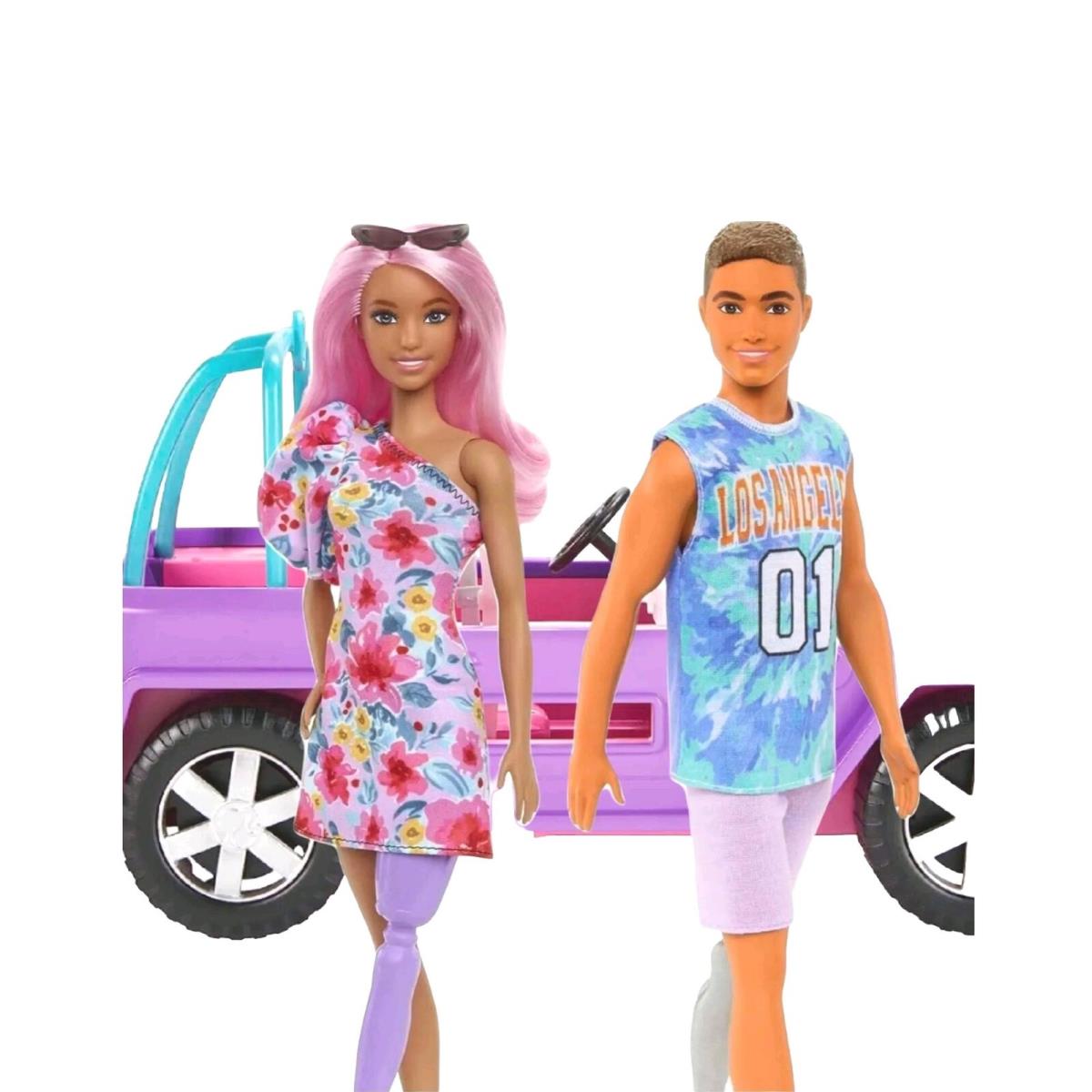 Barbie Off Road Vehicle Purple Prosthetic Leg Fashionistas Rolling Wheels 3