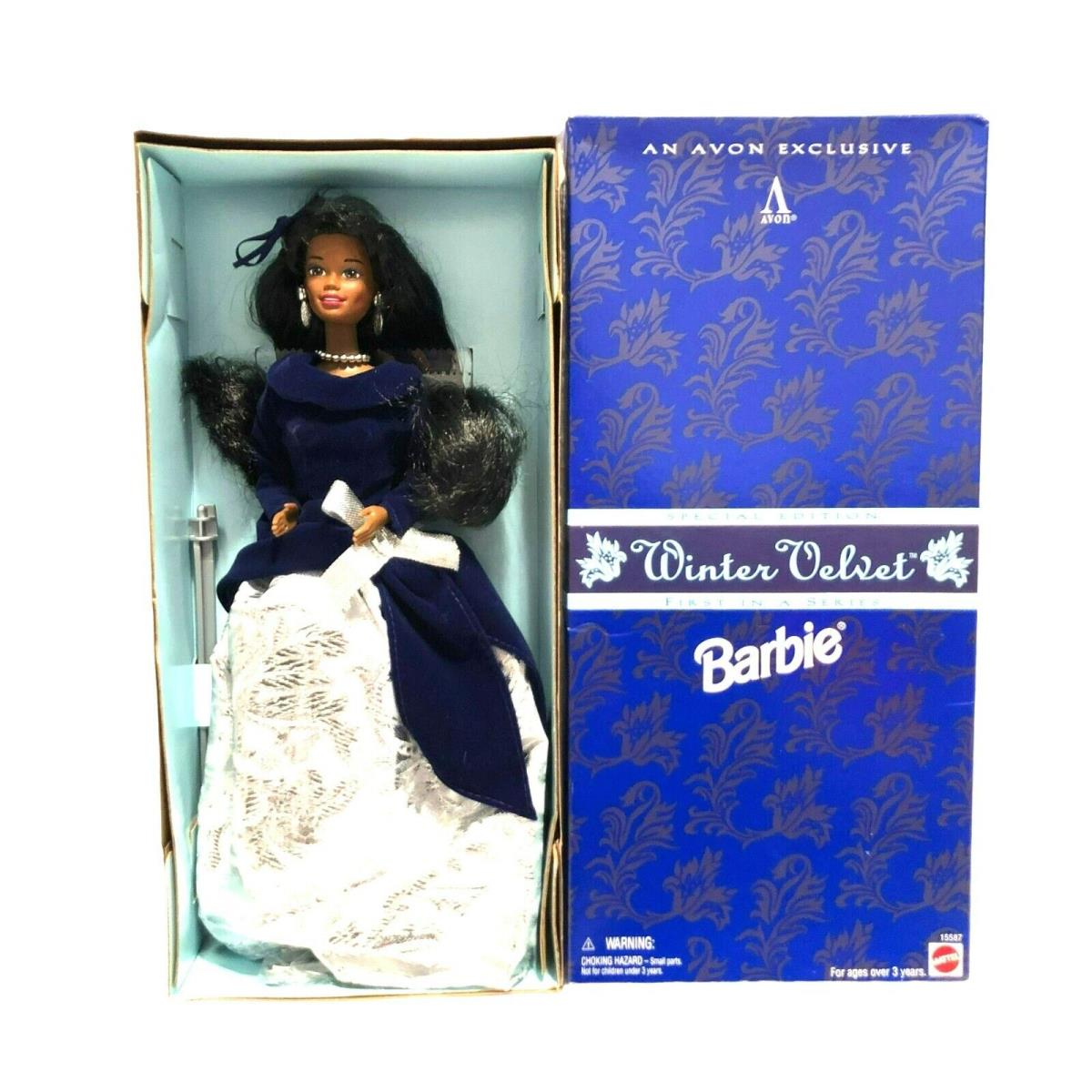 Vtg African American Barbie Winter Velvet Avon Exclusive Mattel 15587 SP ED