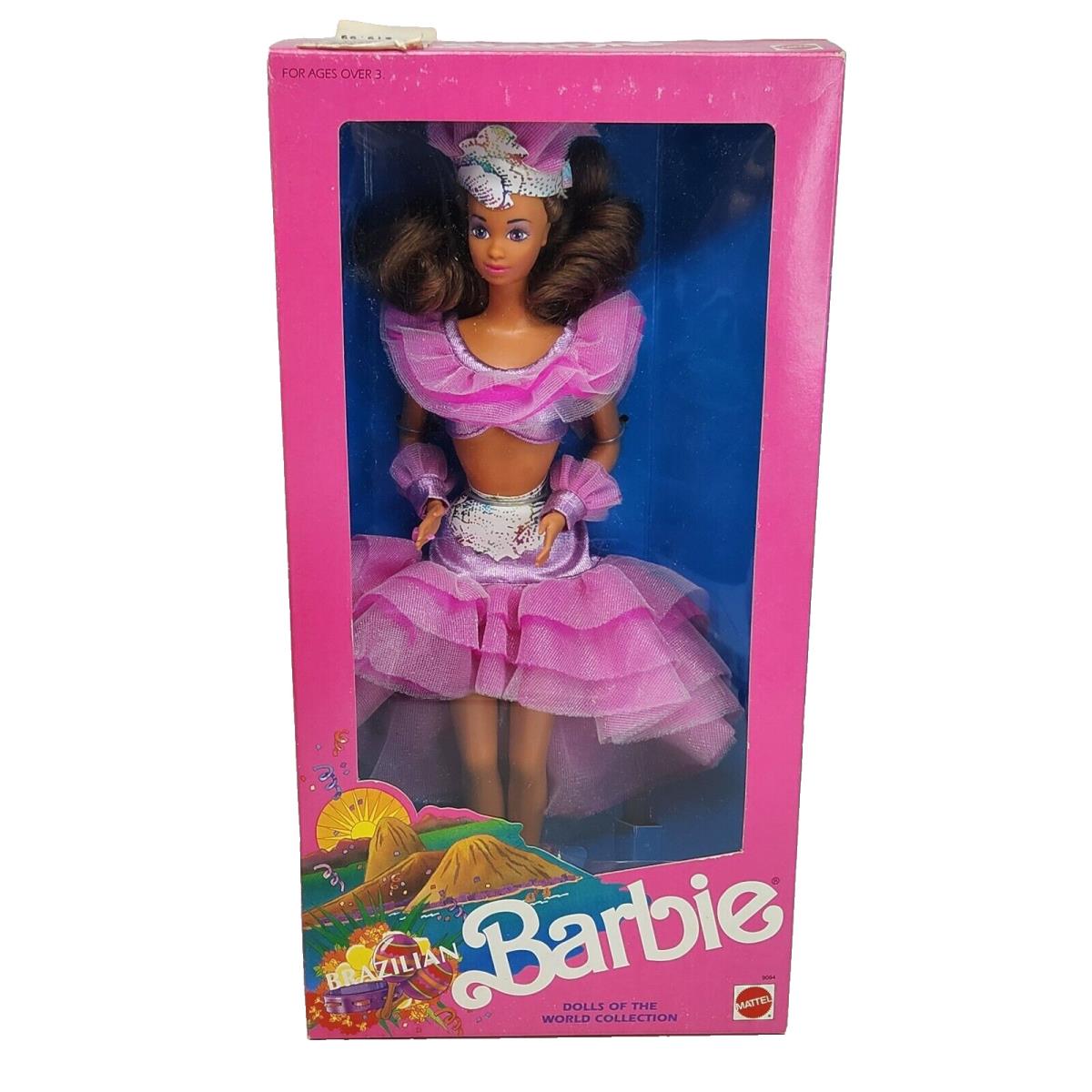 Vintage 1989 Mattel Brazilian Barbie Dolls OF The World 9094 IN Box