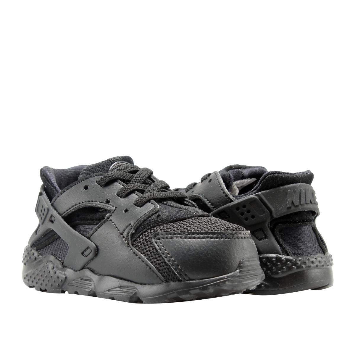 Nike Huarache Run TD Black/black Toddler Kids Running Shoes 704950-016 - Black/Black-Black