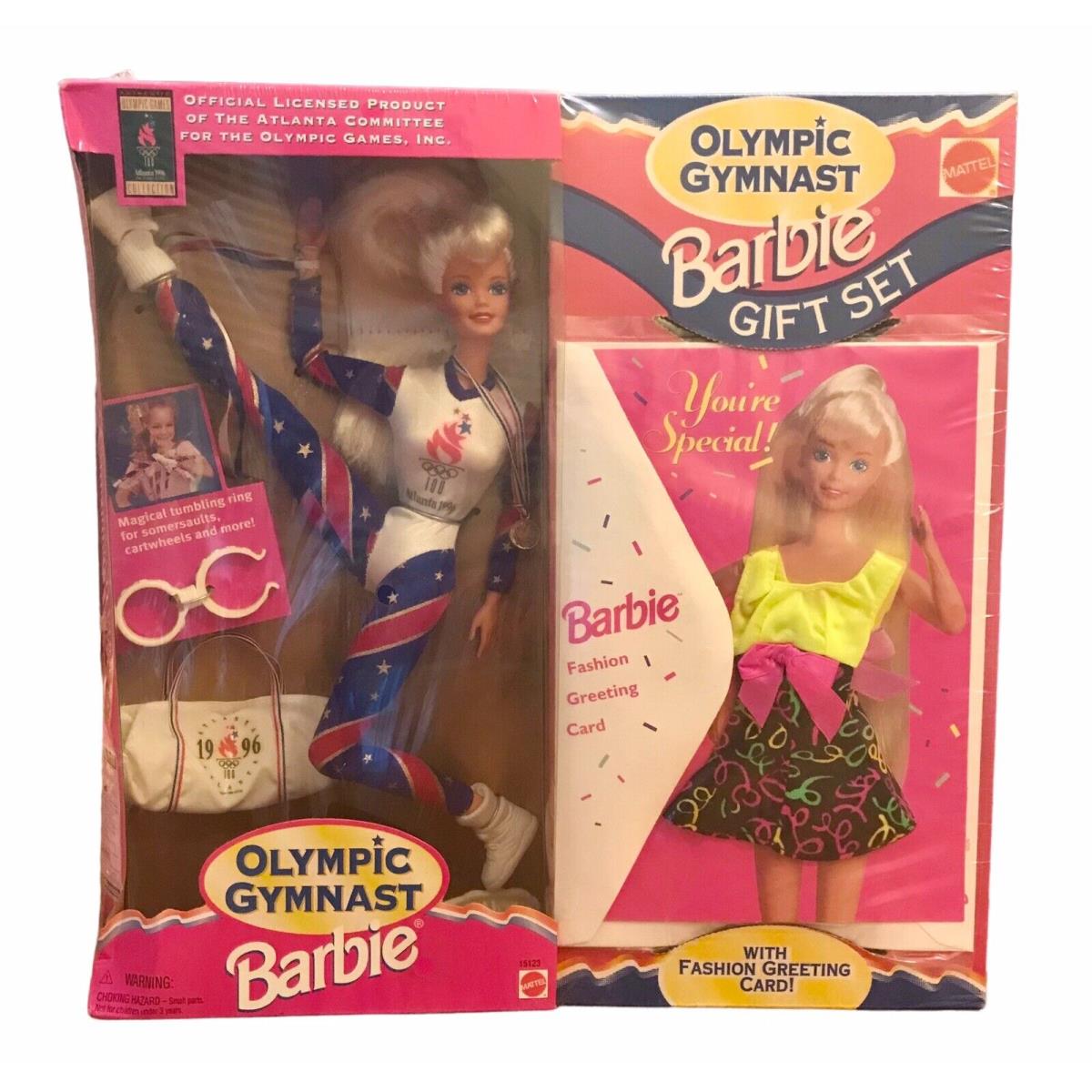 Olympic Gymnast Barbie Gift Set Vtg 1995 Atlanta GA Olympics 1996