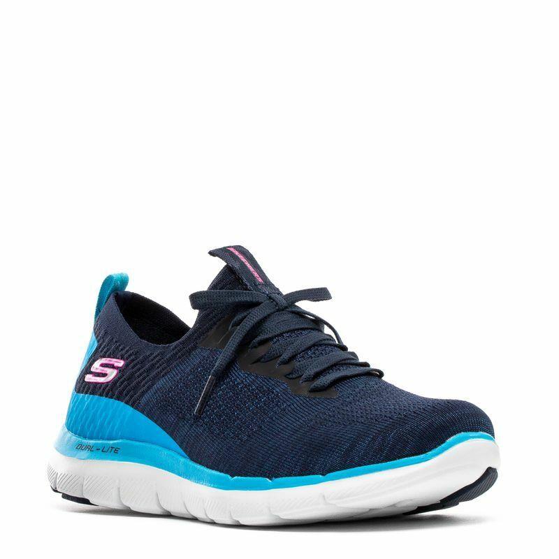 Skechers Flex Appeal 2.0 Turn Trainers Sports Women Shoes Navy Blue Size 11 - Navy/Light Blue