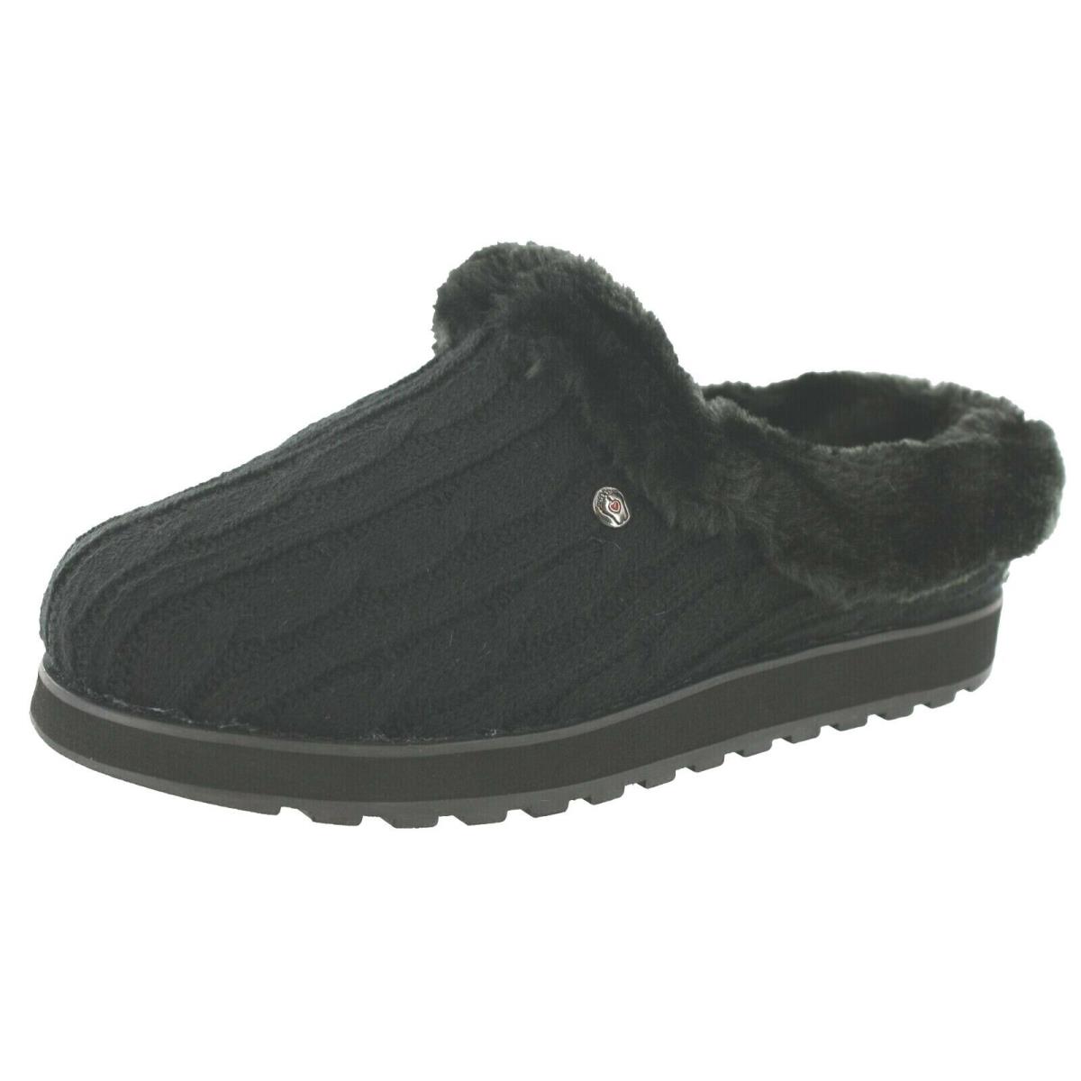 Skechers Bobs Keepsakes Ice Angel Fur Slippers Women Shoes Black Size 8