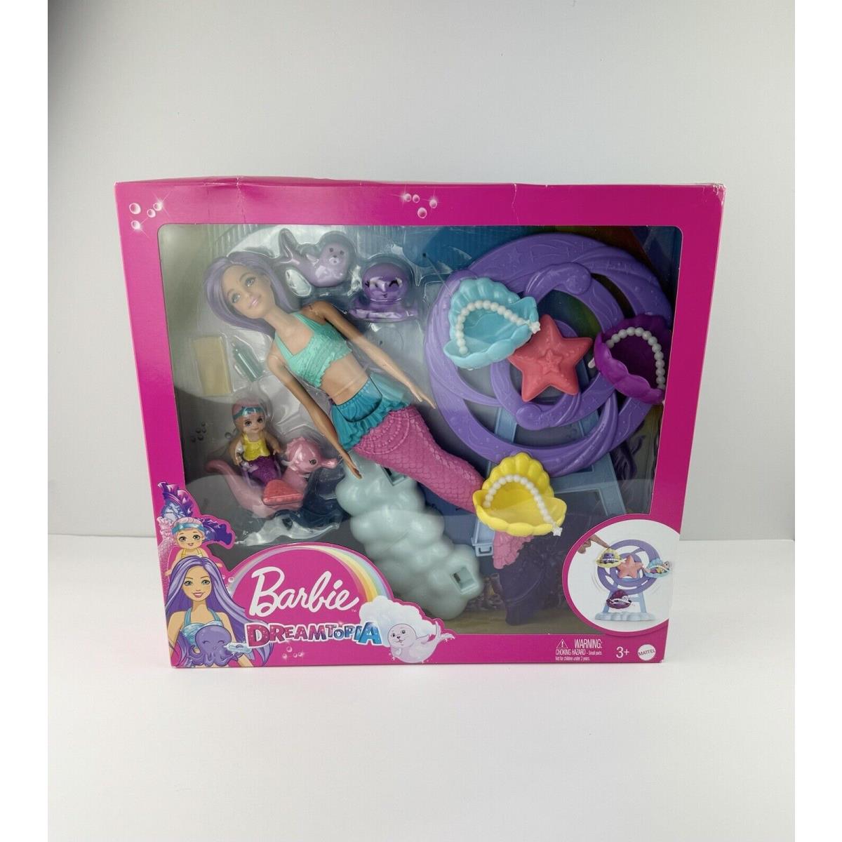 Mattel Barbie Mermaid Doll Nurturing Playset with Merbaby Octopus Seal Toy