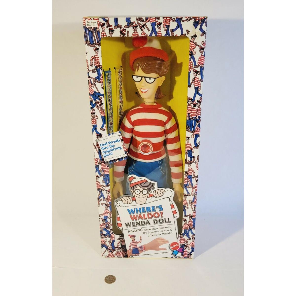 1991 Mattel Toys Where`s Waldo Series Wenda Doll 18 Inch Boxed New