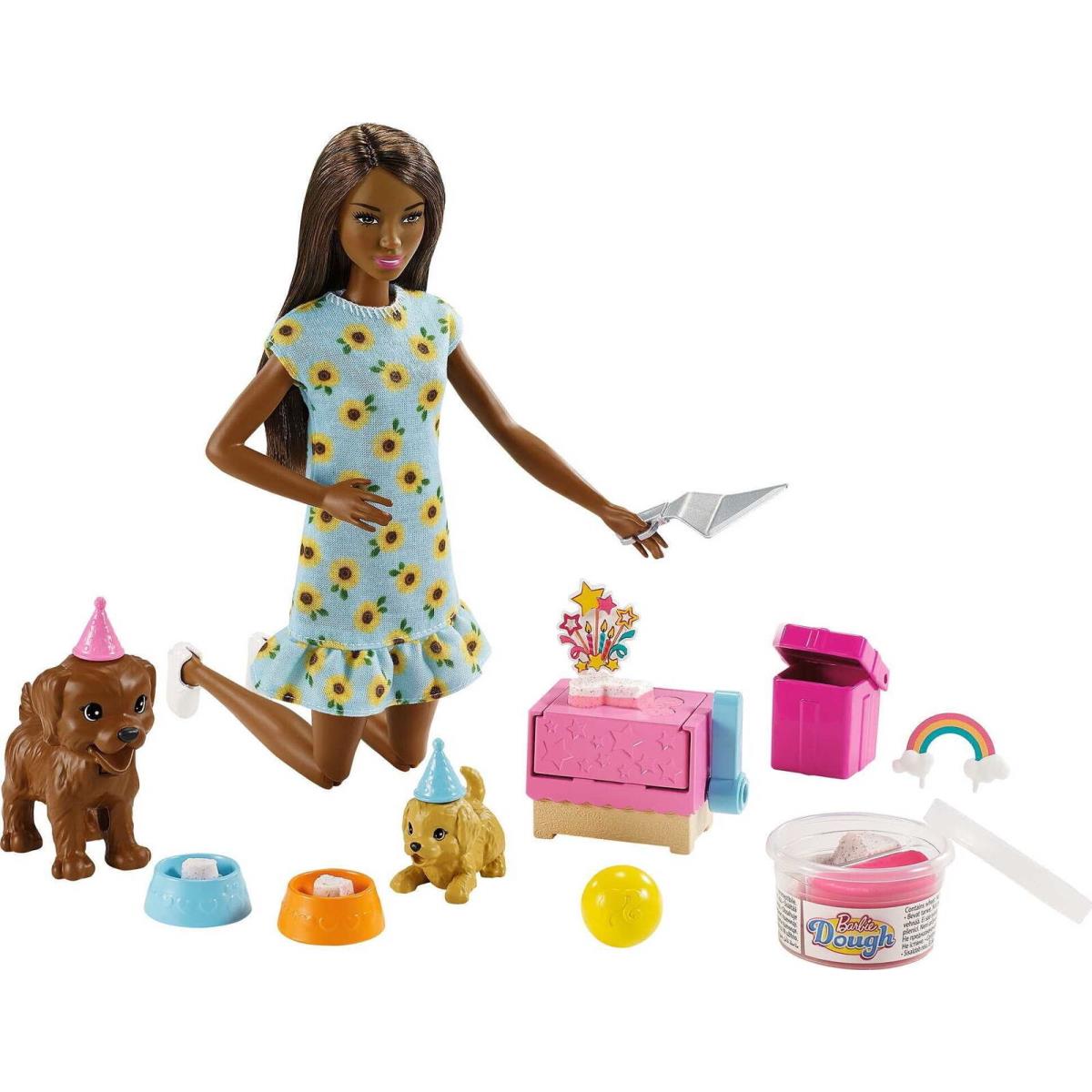 Barbie Puppy Party Doll Playset with Brunette Doll Accessories