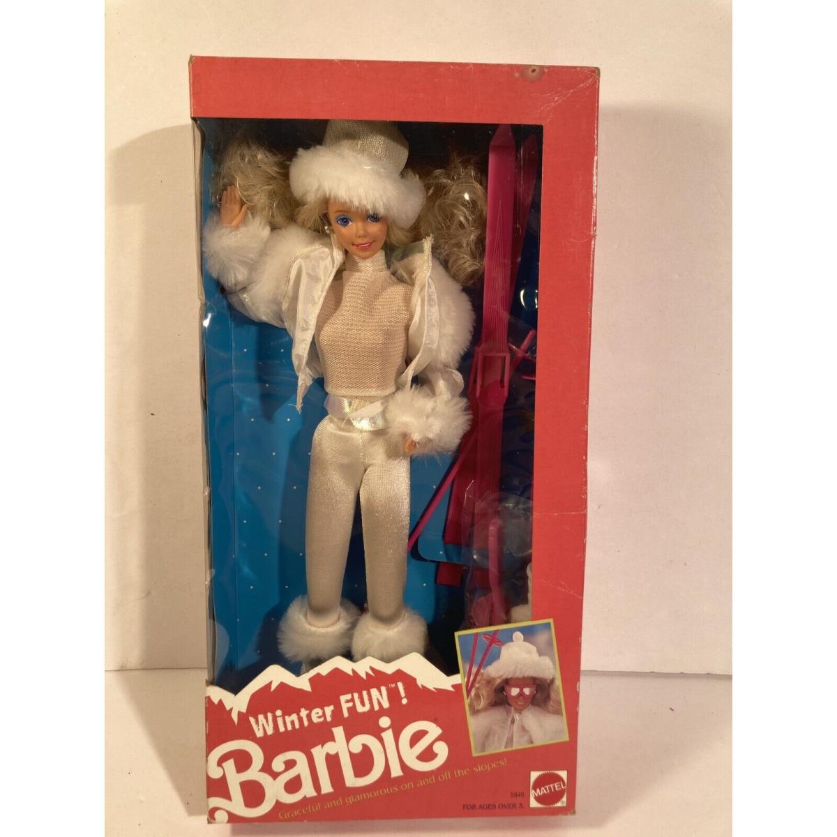 Vintage Mattel Barbie 1990 Winter Fun Doll 5949