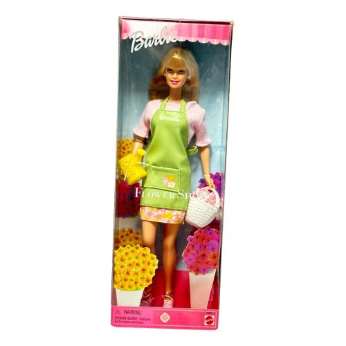 Flower Shop Barbie Fashion Doll 11 in Box Green Floral Mattel 1999 Vintage