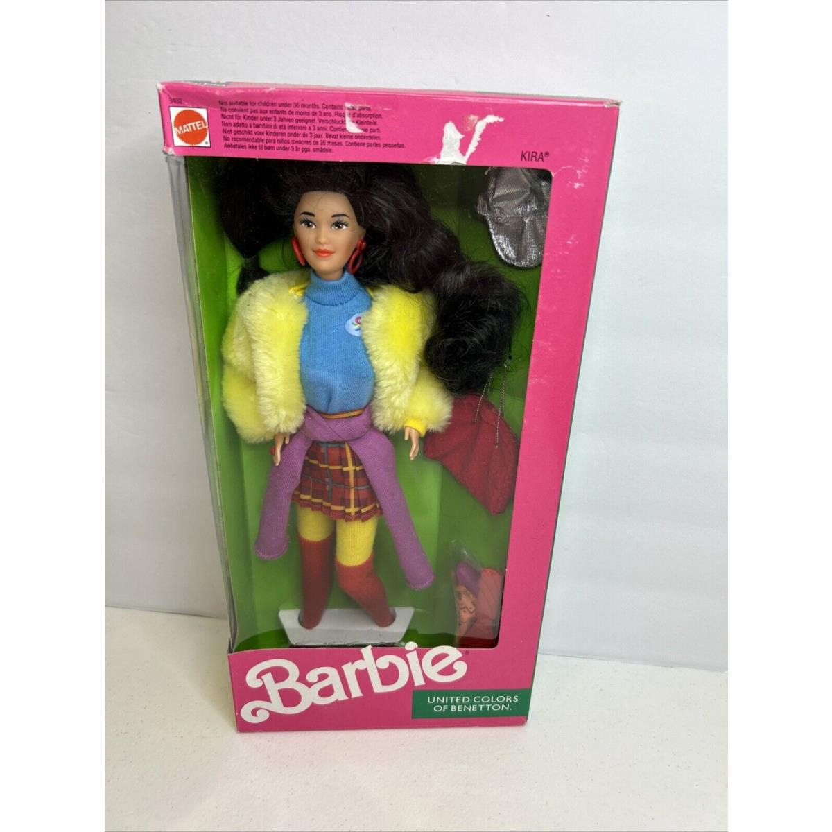 1990 United Colors of Benetton Kira Barbie Doll Mattel 9409 Box Damage
