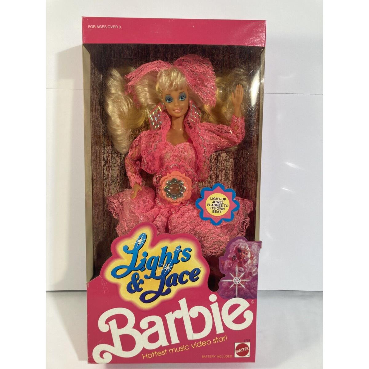 Lights and Lace Barbie Vintage 1990 Barbie Doll 9725 Mattel