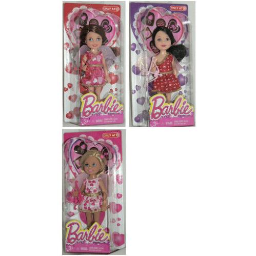 Barbie Valentine`s Day 2014 Kelly Chelsea Madison Cupid Doll Set of 3