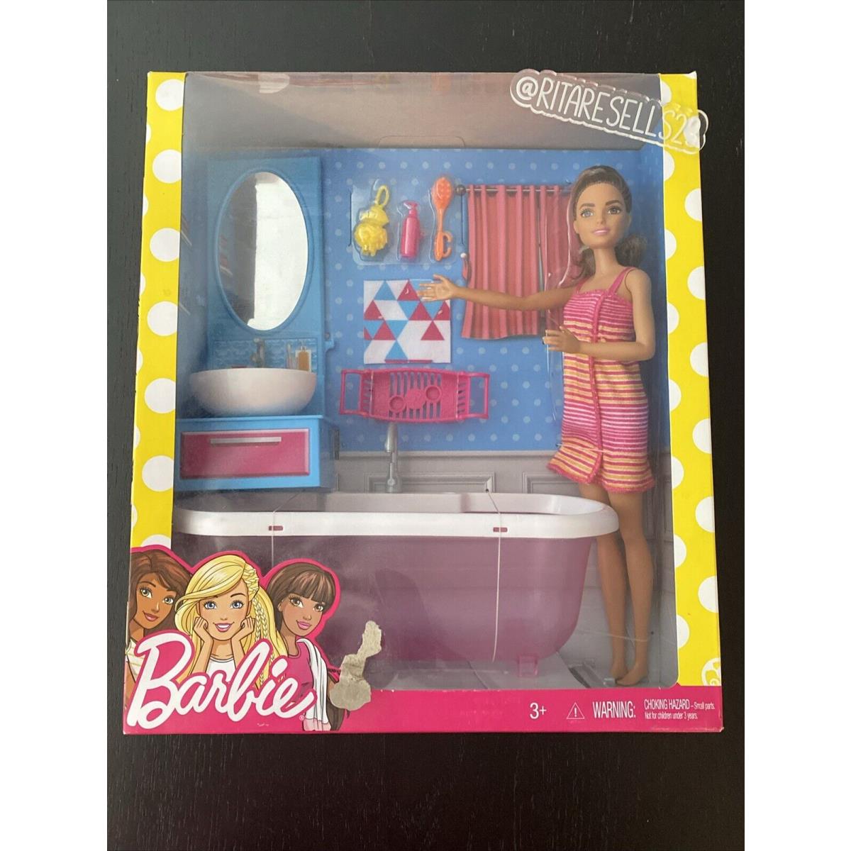 2016 Barbie Theresa You Can Be A Storyteller Bath Playset Nrfb DVX53