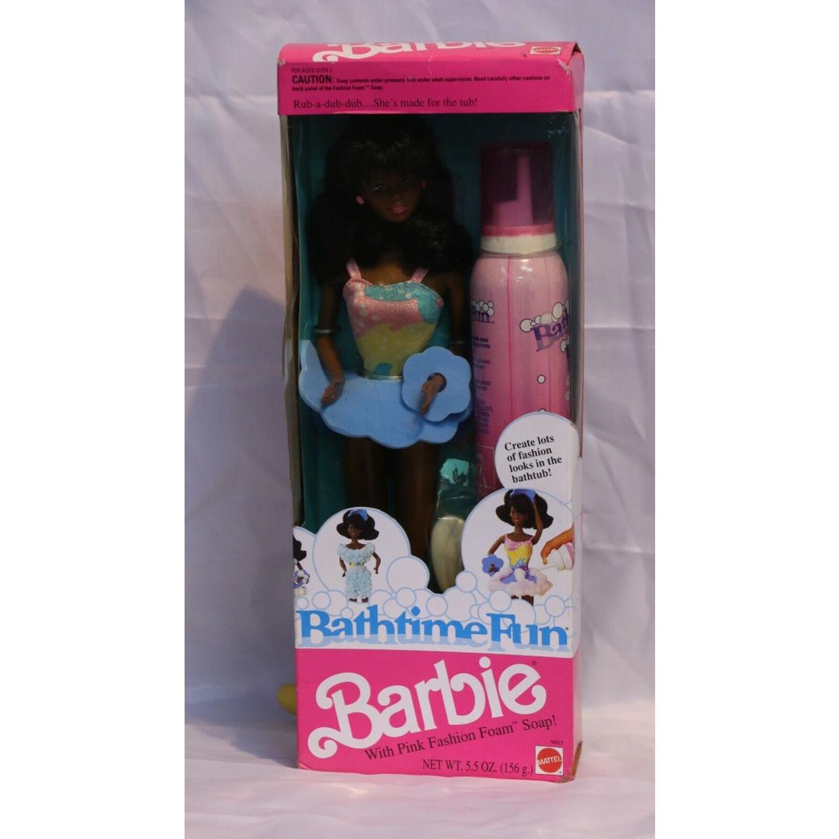 Vintage 1990 Bathtime Fun African American Barbie Doll 9603 Mattel