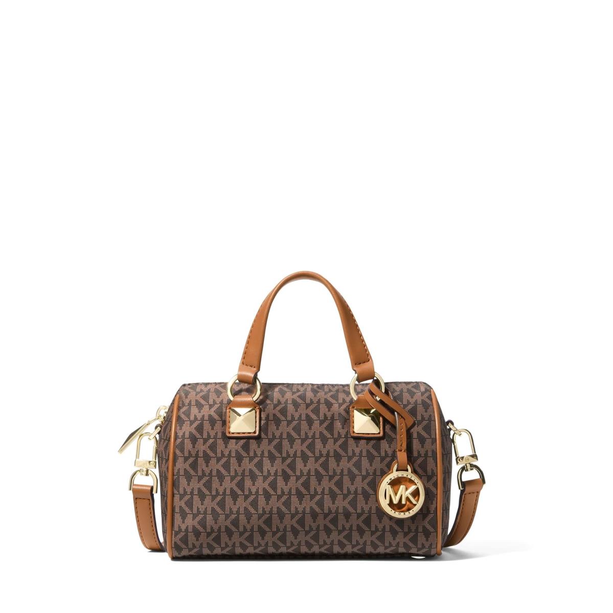 Woman`s Handbags Michael Michael Kors Grayson Small Duffle Crossbody Brown/Acorn