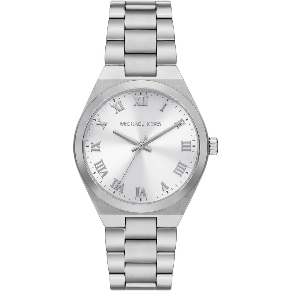 Michael Kors Lennox Women`s Watch Stainless Steel Watch For Women with Steel 37Mm Silver