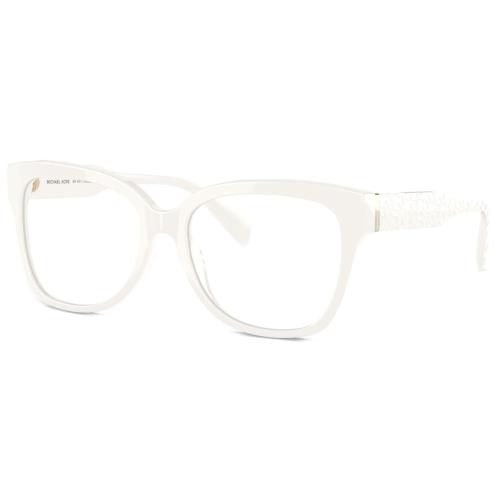 Michael Kors MK4091 Womens Cat Eye Designer Reading Glasses in Gloss White 52 mm