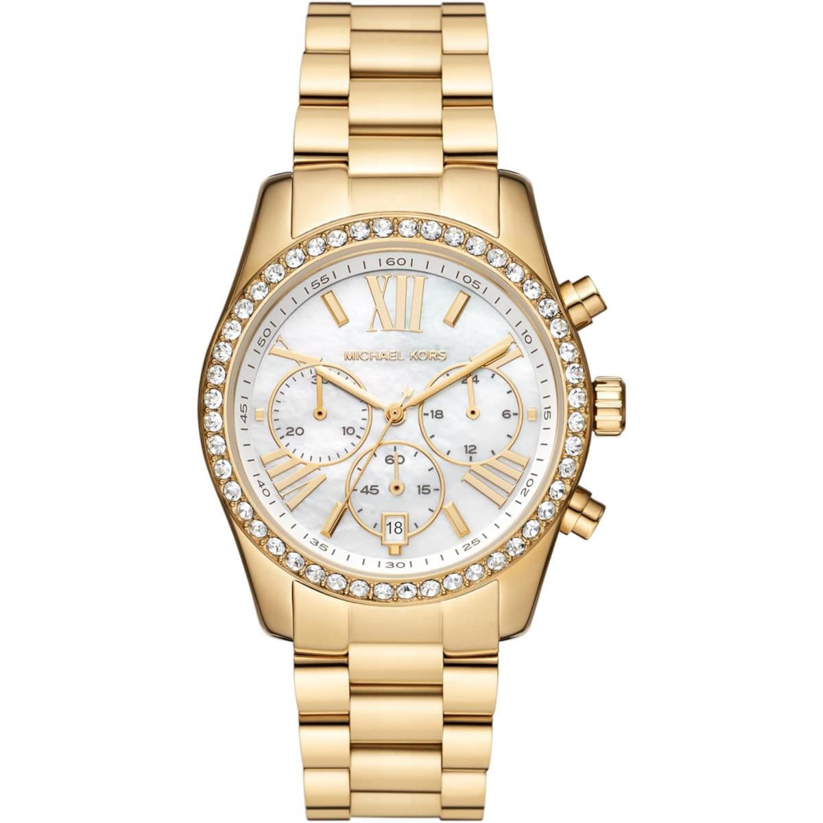 Michael Kors Lexington Women`s Chronograph Watch All Colors Styles All Sizes/ Gold Chronograph