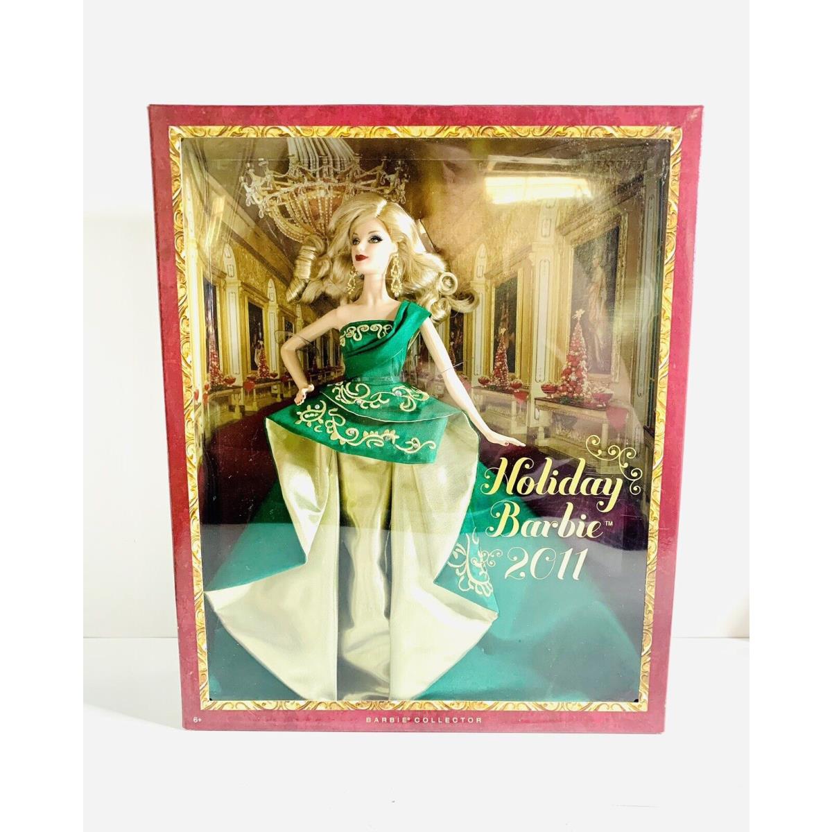 Holiday Barbie Doll 2011 Green Christmas Gown Collector Edition Blonde T7914