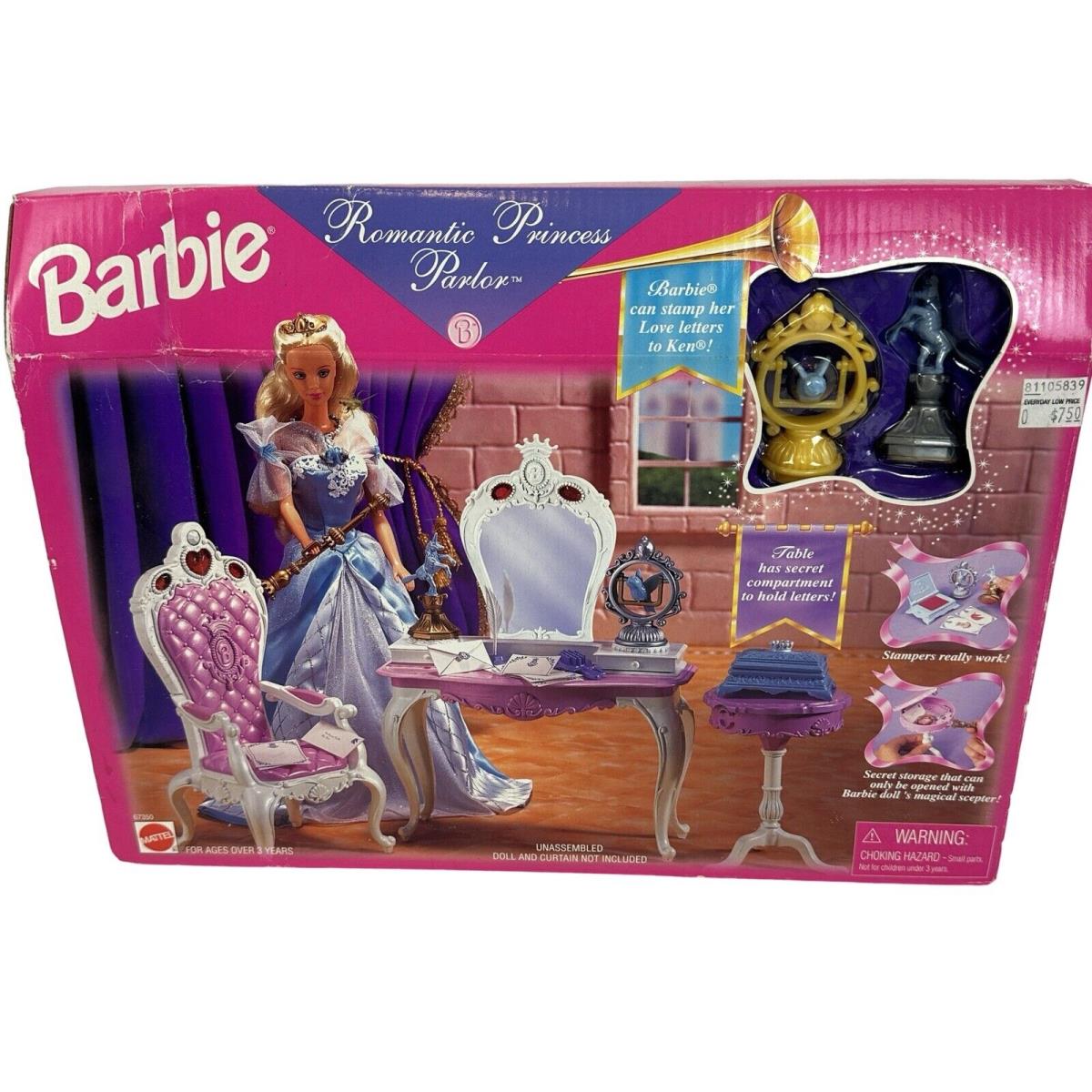 Barbie Romantic Princess Parlor Playset 67350 Mattel 1998 Nrfb