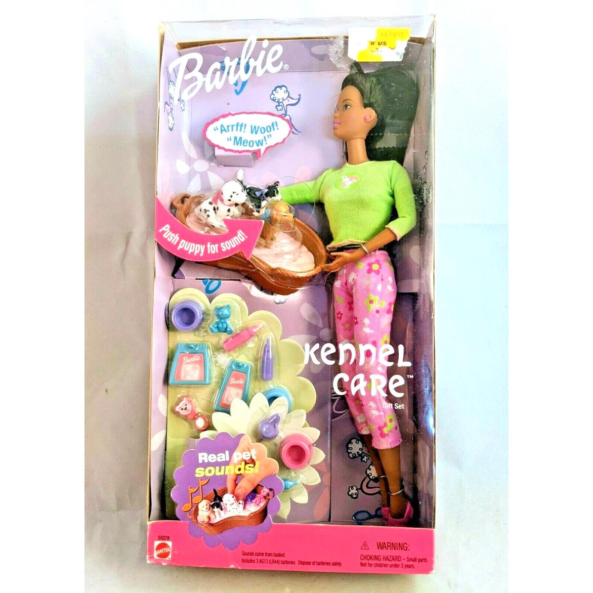 Barbie Mattel Kennel Care Real Pet Dog Sounds 2001 Gift Set