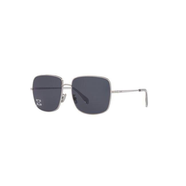 Celine CL40284U 16V Triomphe Metal Sunglasses Silver Frame Grey Lens