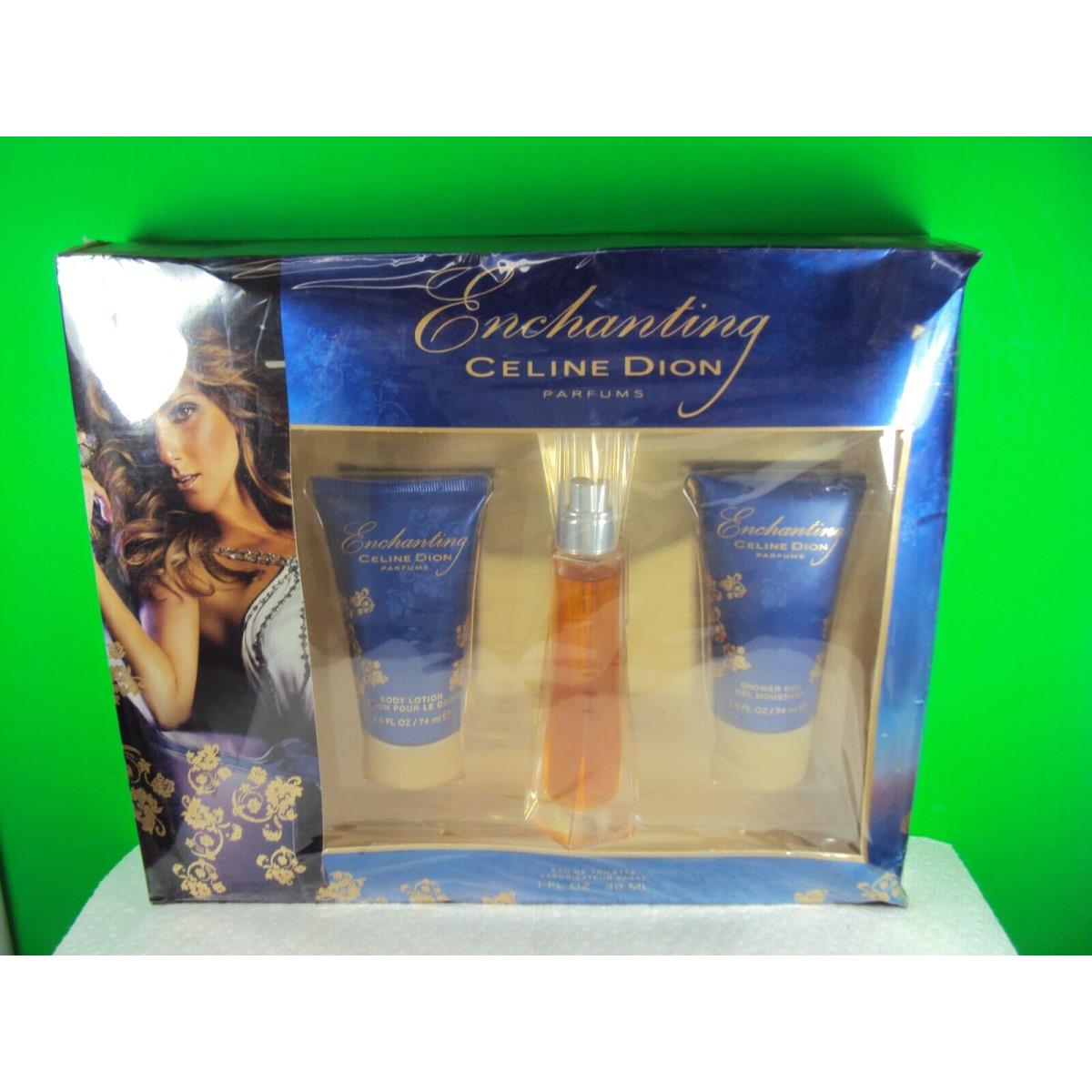 Celine Dion Enchanting 3PCS Set Edt Spray 1oz Body Lotion Shower Gel 2.5oz W33