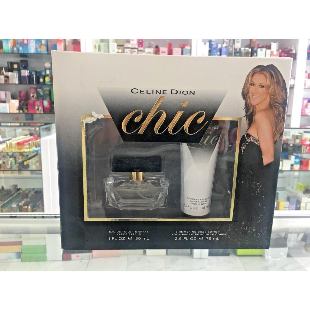 Chic by Celine Dion Edt Spray 30ML Shimmering Body Lotion 75ML