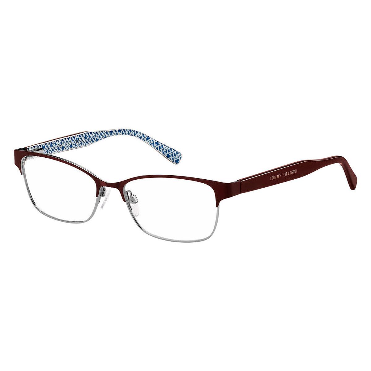 Tommy Hilfiger TH 2107 Eyeglasses Matte Burgundy Gray 53mm