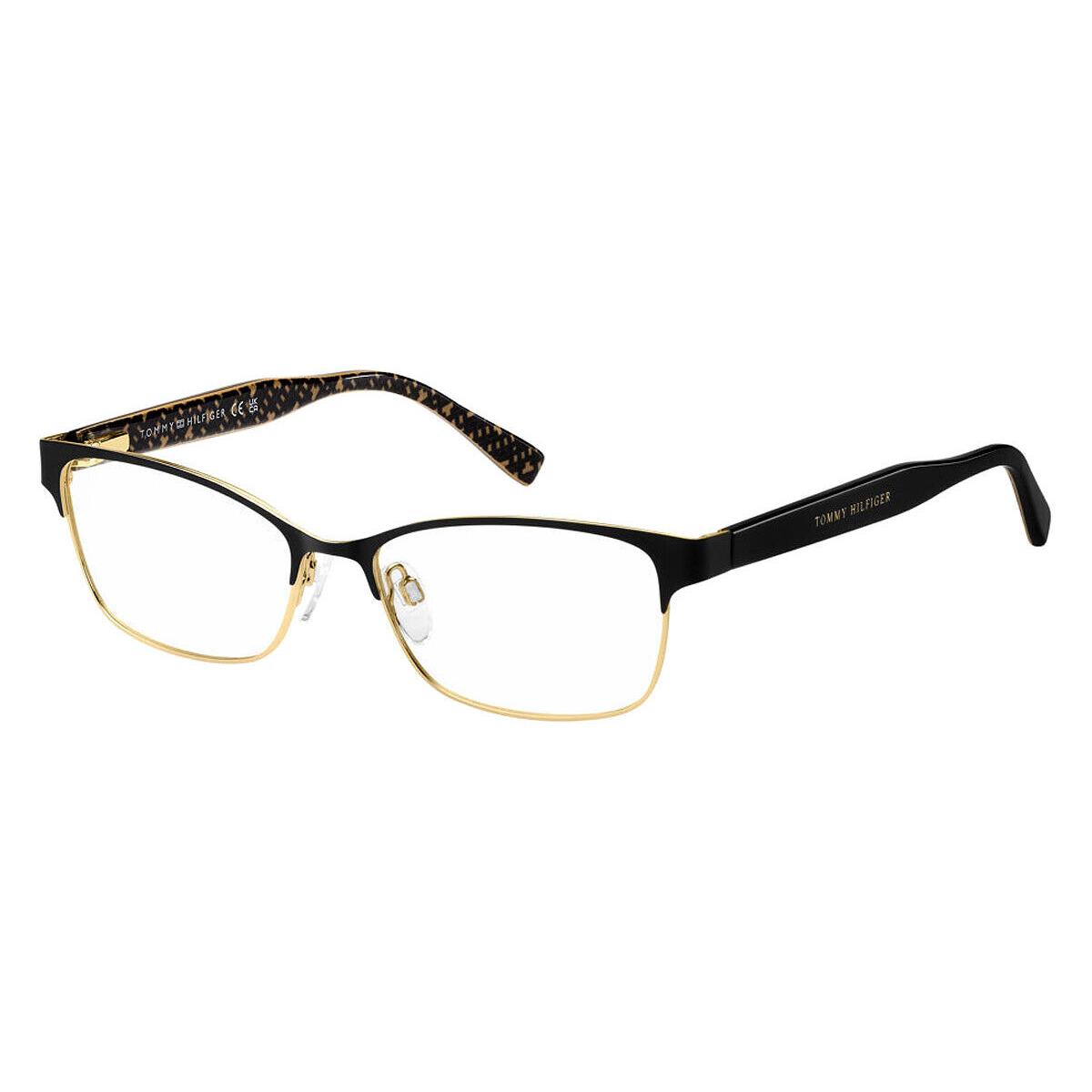 Tommy Hilfiger TH 2107 Eyeglasses Women Matte Black Gold 53mm