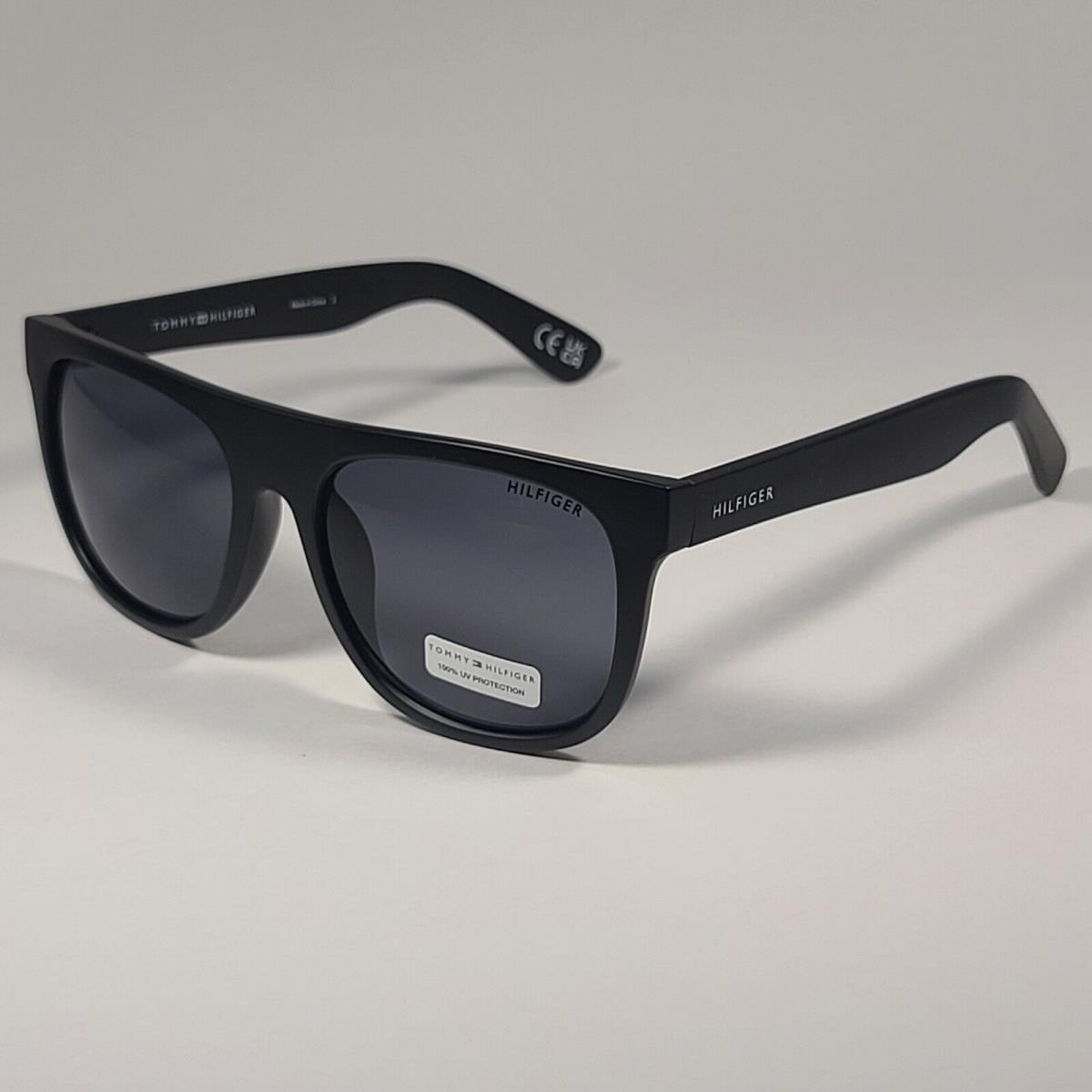 Tommy Hilfiger Drake MP OM611 Square Sunglasses Matte Black Gray Tinted Lens