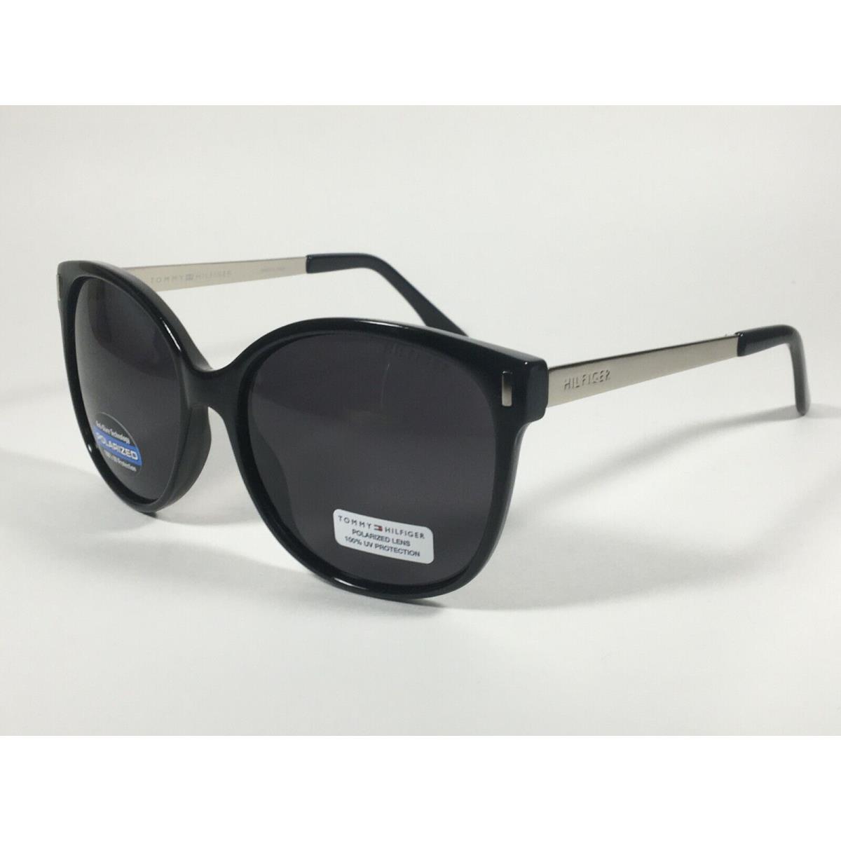 Tommy Hilfiger Breeda WP OL429P Polarized Sunglasses Black Silver / Gray Lens 56