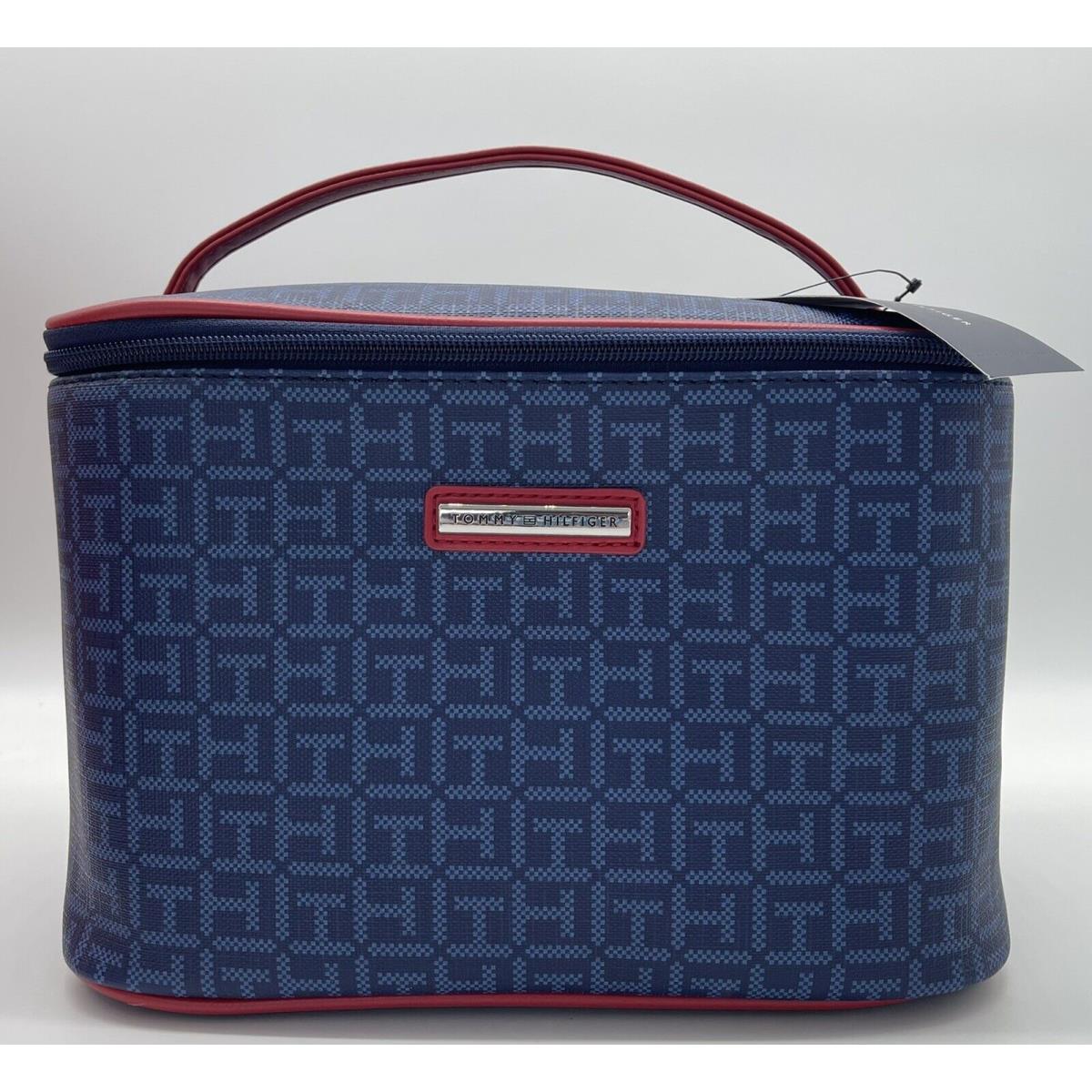 Tommy Hilfiger Iconic Monogram Cosmetics Makeup Travel Bag Toiletries Carry Case