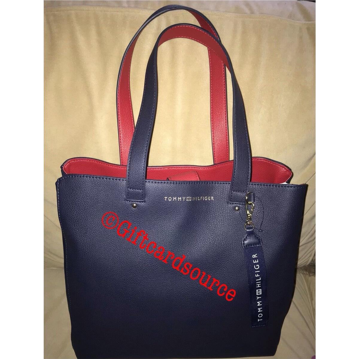 Tommy Hilfiger Navy Blue Red White Tote Bag Purse