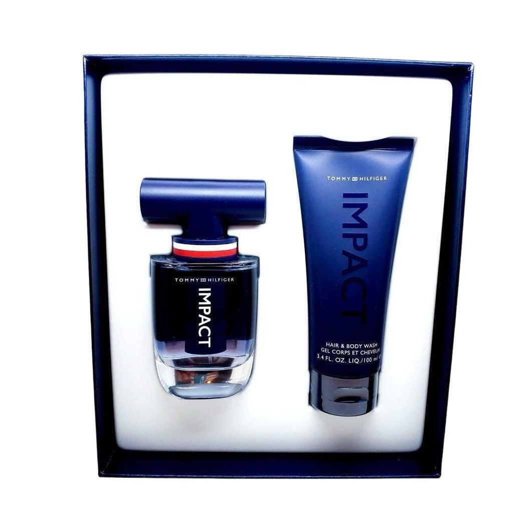 Tommy Hilfiger Impact Gift Set Eau De Toilette 1.7 OZ Hair and Body Wash 3.4 OZ