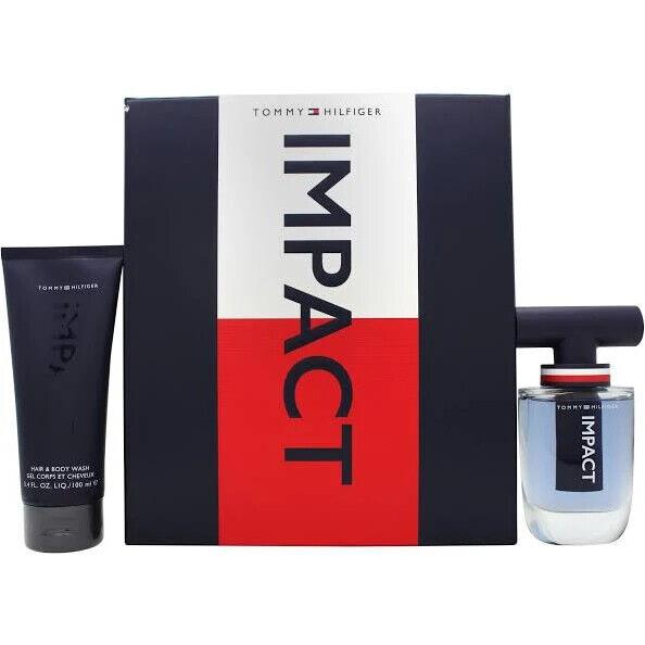 Tommy Hilfiger Impact Gift Set Edt 1.7 oz Edt 3.4 Fl.oz Hair and Body Wash-nib