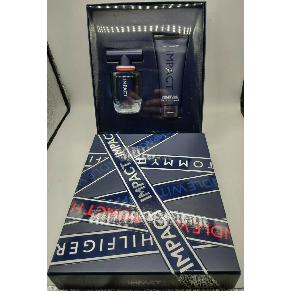 Tommy Hilfiger Impact Gift Set 1.7 OZ Edt Spray and 3.4 OZ Hair Body Wash