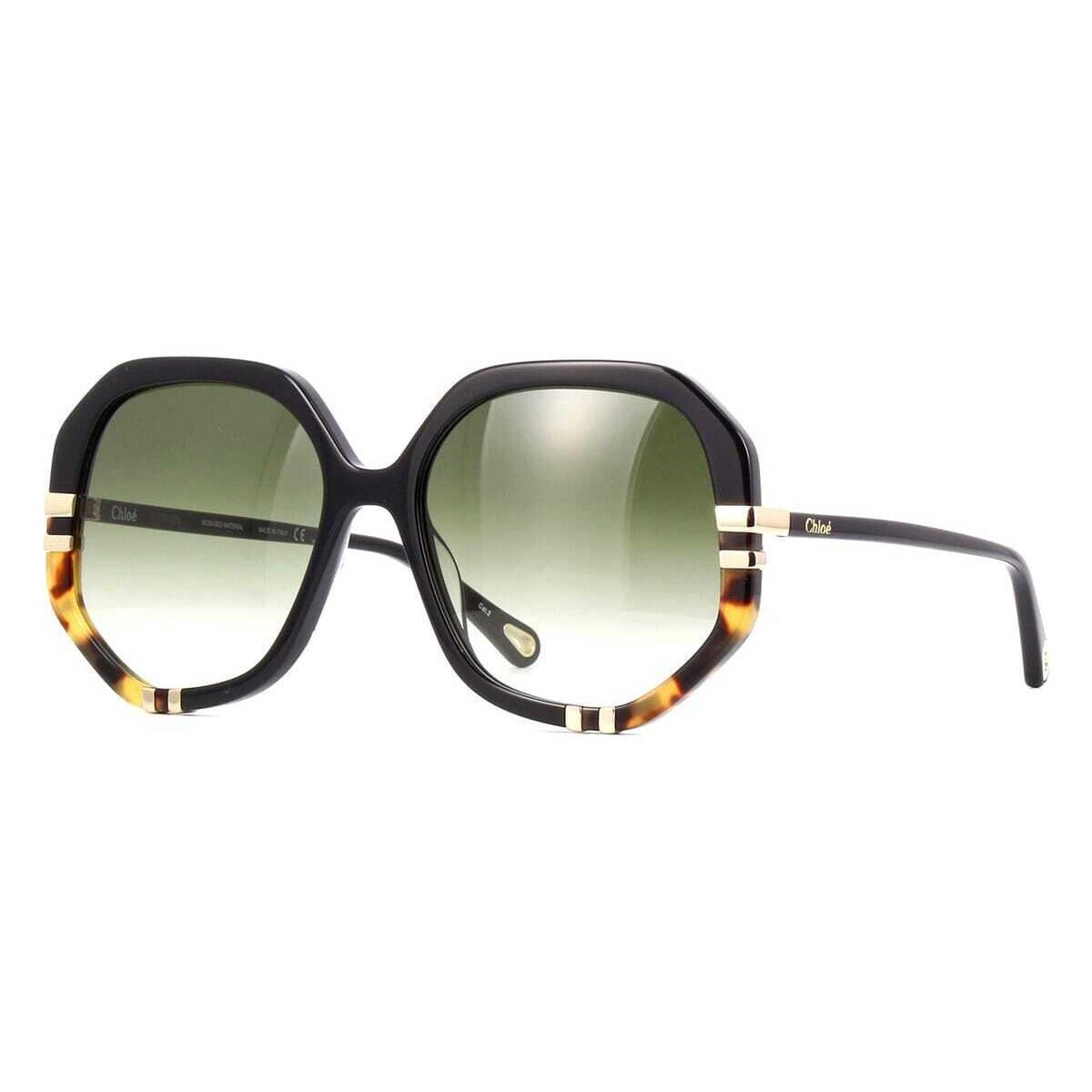 Chloe CH0105S 002 Sunglasses Black Frame Green Lenses 55mm