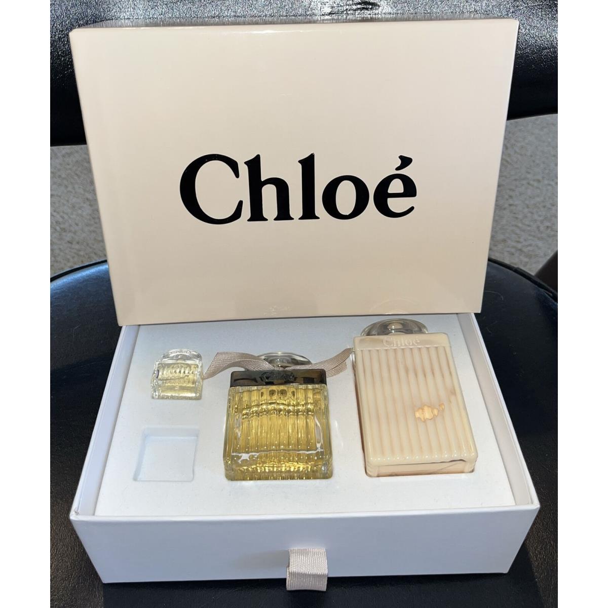 3 pc Gift Box Set Chloe Parfum 75ml Edp Body Lotion Made in France Very Rare