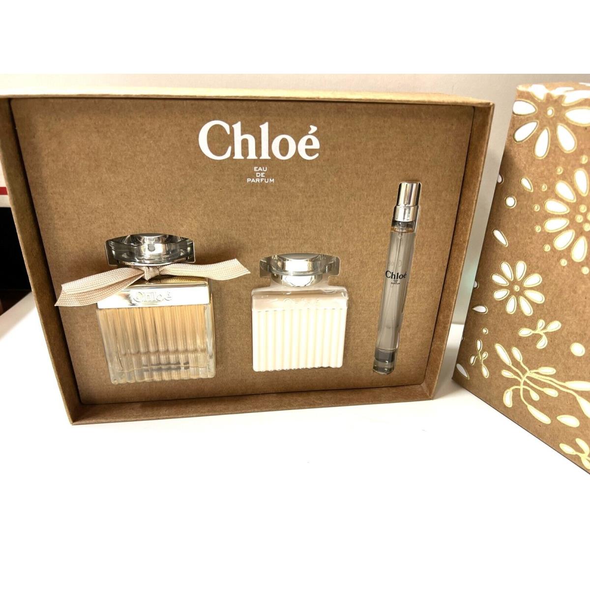 Chloé Set Chlo Eau de Parfum Spray Full /S 2.5 Oz+ Travel 0.34 o + Bo / Lo 3.4 oz