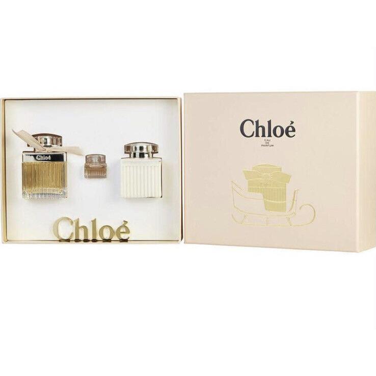 Chloe By Chloe 3pc Gift Set Includes 2.5oz +0.17oz Edp+3.4oz Body Lotion