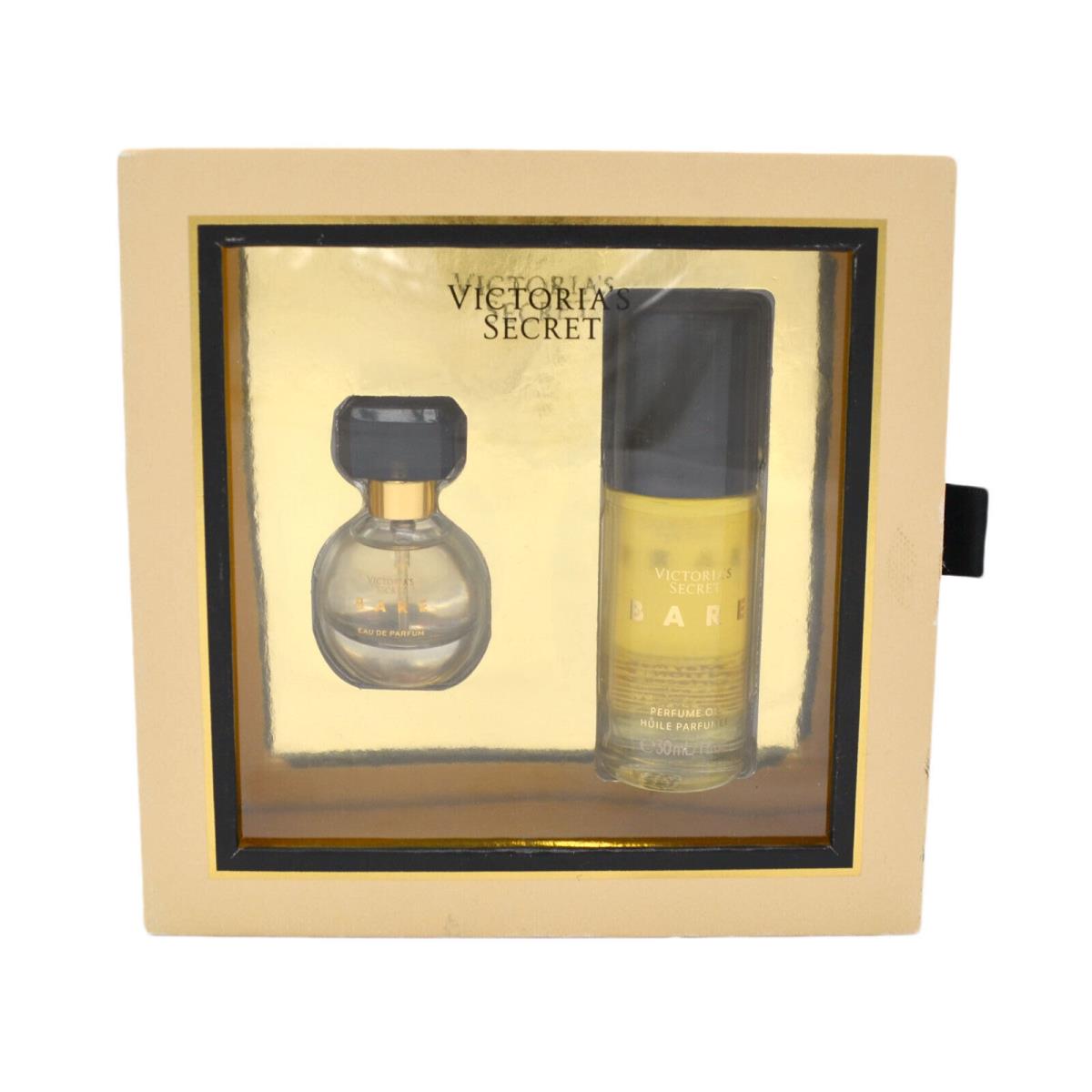 Victoria`s Secret Bare 2 Piece Gift Set Edp 0.25 Fl Oz Perfume Oil 1 Fl Oz